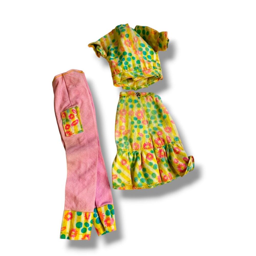 1966 Barbie Francie Color Magic #4041 Top Skirt Pants Mattel - Picture 5 of 6